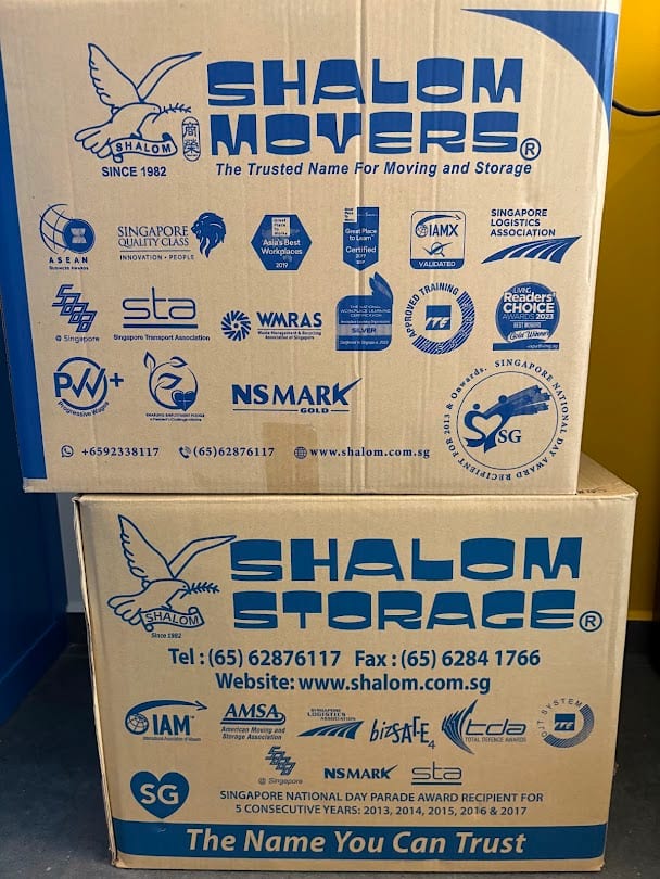 Shalom Movers branded cartons