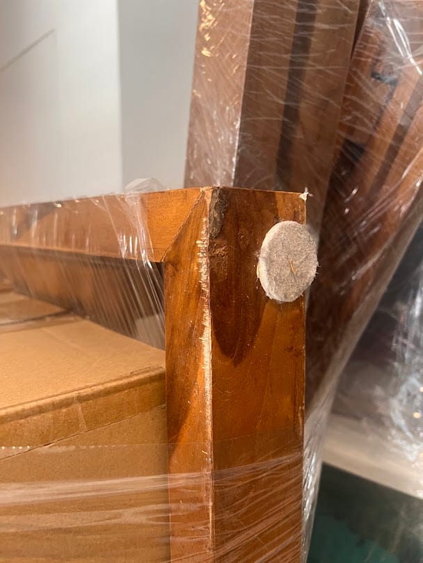 Wrapped furniture ready for transport