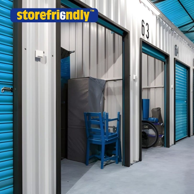 Open Storefriendly storage units with stored belongings