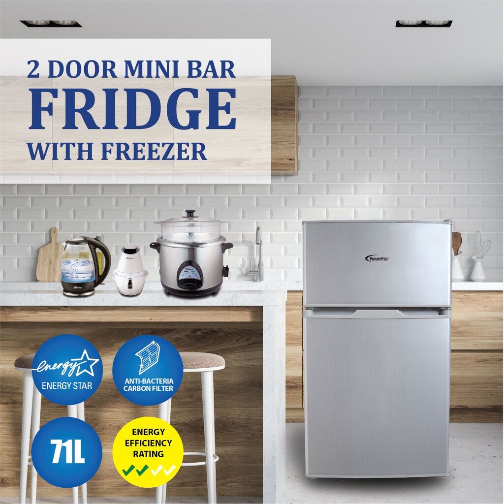 Top in Singapore: PowerPac-Mini-Bar-Fridge-2-Door-with-Freezer-71L