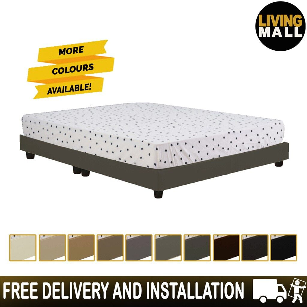 Top in Singapore: Basic-Faux-Leather-Fabric-Divan-Bed-Frame
